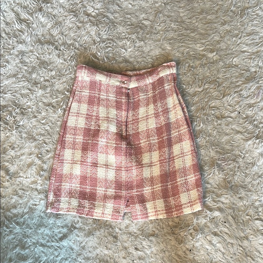 Plaid Pink and Cream Women's Skirt ❤️